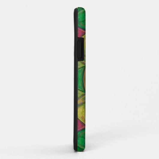 Mosaic Kaleidoscope Flower Green Yellow and Red Case-Mate iPhone Case (Achterkant/rechts)