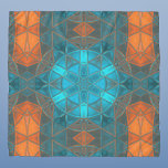 Mosaic Kaleidoscope Flower Oranje and Blue Sjaal<br><div class="desc">Dit mozaïekkaleidoscoopontwerp biedt prachtige oranje en blauwe tegels. Een levendig geometrisch ontwerp geïnspireerd door fractals,  mandala's en gekleurde glazen mozaïeken. Haal nu dit mooie trippy ontwerp en voeg wat roebelkleurige kleuren toe aan je leven!</div>