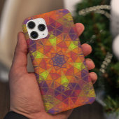 Mosaic Kaleidoscope Flower Oranje Paars and Green Case-Mate iPhone Case