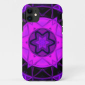 Mosaic Kaleidoscope Flower Paars and Black Case-Mate iPhone Case (Achterkant)