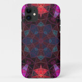 Mosaic Kaleidoscope Flower Paars and Pink Case-Mate iPhone Case (Achterkant)