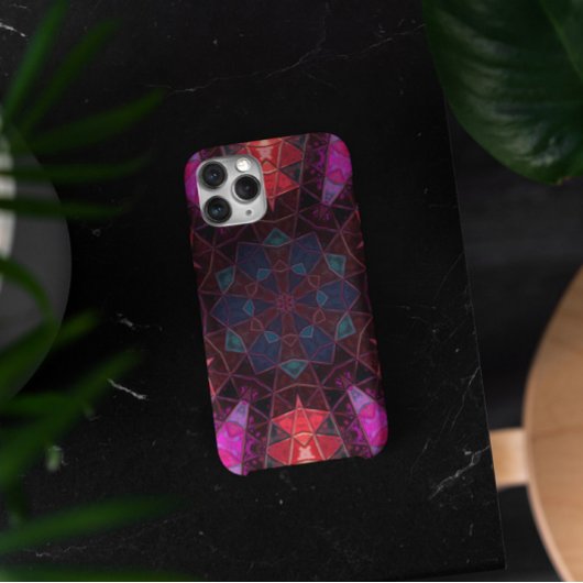 Mosaic Kaleidoscope Flower Paars and Pink Case-Mate iPhone Case
