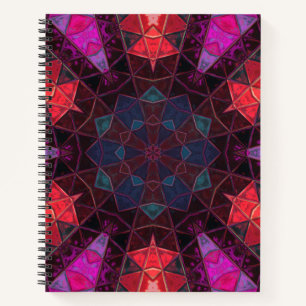 Mosaic Kaleidoscope Flower Paars and Pink Notitieboek