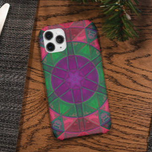 Mosaic Kaleidoscope Flower Paars Green and Pink Case-Mate iPhone Case