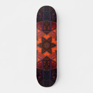 Mosaic Kaleidoscope Flower Paars Oranje and Blue Persoonlijk Skateboard
