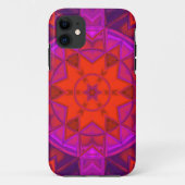 Mosaic Kaleidoscope Flower Paars Pink and Red Case-Mate iPhone Case (Achterkant)