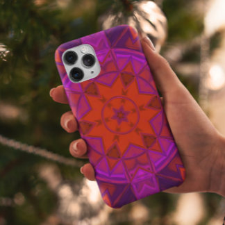 Mosaic Kaleidoscope Flower Paars Pink and Red Case-Mate iPhone Case