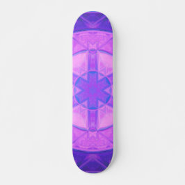 Mosaic Kaleidoscope Flower Pink and Blue Persoonlijk Skateboard