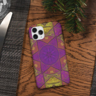 Mosaic Kaleidoscope Flower Pink and Yellow Case-Mate iPhone Case