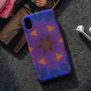 Mosaic Kaleidoscope Flower Pink Blue and Yellow Case-Mate iPhone Case