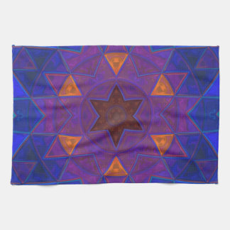 Mosaic Kaleidoscope Flower Pink Blue and Yellow Theedoek