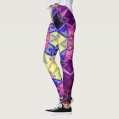 Mosaic Kaleidoscope Flower Pink Yellow and Blue Leggings (Links)