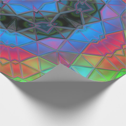 Mosaic Kaleidoscope Flower Rainbow Cadeaupapier (Hoek)