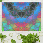 Mosaic Kaleidoscope Flower Rainbow Theedoek (Gevouwen)