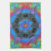 Mosaic Kaleidoscope Flower Rainbow Theedoek (Verticaal)