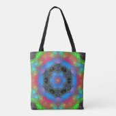 Mosaic Kaleidoscope Flower Rainbow Tote Bag (Achterkant)