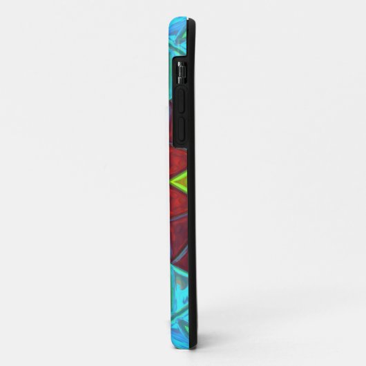 Mosaic Kaleidoscope Flower Red Blue and Green Case-Mate iPhone Case (Achterkant/links)