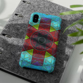 Mosaic Kaleidoscope Flower Red Blue and Green Case-Mate iPhone Case