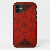 Mosaic Kaleidoscope Flower Red en Black Case-Mate iPhone Case (Achterkant)