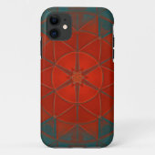 Mosaic Kaleidoscope Flower Red en Blue Case-Mate iPhone Case (Achterkant)
