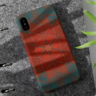Mosaic Kaleidoscope Flower Red en Blue Case-Mate iPhone Case