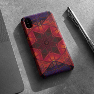 Mosaic Kaleidoscope Flower Red en Paars Case-Mate iPhone Case