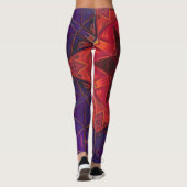 Mosaic Kaleidoscope Flower Red en Paars Leggings (Achterkant)