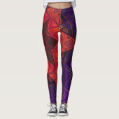 Mosaic Kaleidoscope Flower Red en Paars Leggings (Voorkant)