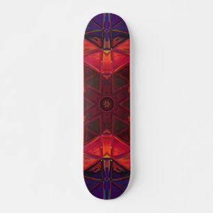 Mosaic Kaleidoscope Flower Red en Paars Persoonlijk Skateboard