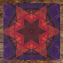 Mosaic Kaleidoscope Flower Red en Paars