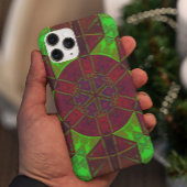 Mosaic Kaleidoscope Flower roze Green and Yellow Case-Mate iPhone Case
