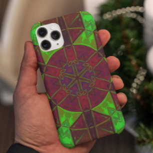 Mosaic Kaleidoscope Flower roze Green and Yellow Case-Mate iPhone Case