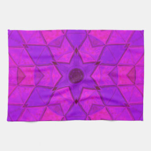 Mosaic Kaleidoscope Flower Roze Theedoek