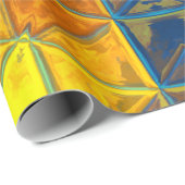 Mosaic Kaleidoscope Flower Yellow and Blue Cadeaupapier (Rol Hoek)