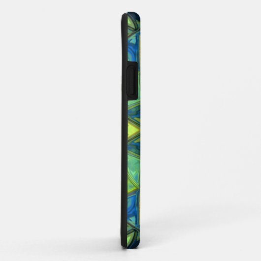 Mosaic Kaleidoscope Flower Yellow and Blue Case-Mate iPhone Case (Achterkant/rechts)