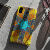 Mosaic Kaleidoscope Flower Yellow and Blue Case-Mate iPhone Case