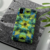 Mosaic Kaleidoscope Flower Yellow and Blue Case-Mate iPhone Case