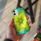 Mosaic Kaleidoscope Flower Yellow and Blue Case-Mate iPhone Case