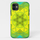Mosaic Kaleidoscope Flower Yellow and Blue Case-Mate iPhone Case (Achterkant)