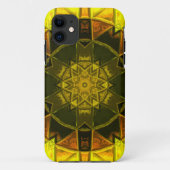 Mosaic Kaleidoscope Flower Yellow and Green Case-Mate iPhone Case (Achterkant)