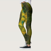 Mosaic Kaleidoscope Flower Yellow and Green Leggings (Links)