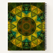 Mosaic Kaleidoscope Flower Yellow and Green Notitieboek (Achterkant)