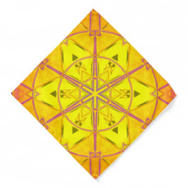 Mosaic Kaleidoscope Flower Yellow and Paars Bandana