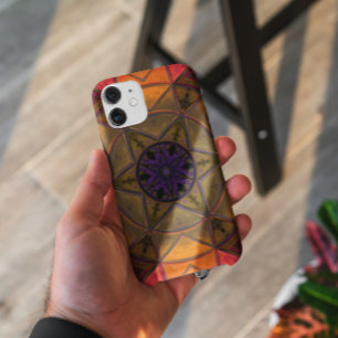 Mosaic Kaleidoscope Flower Yellow and Paars Case-Mate iPhone Case