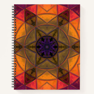Mosaic Kaleidoscope Flower Yellow and Paars Notitieboek