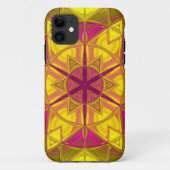 Mosaic Kaleidoscope Flower Yellow and Pink Case-Mate iPhone Case (Achterkant)