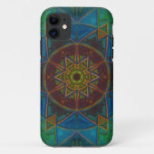 Mosaic Kaleidoscope Flower Yellow Blue and Green Case-Mate iPhone Case (Achterkant)