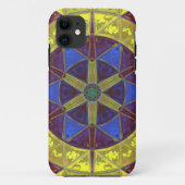Mosaic Kaleidoscope Flower Yellow Blue en Oranje Case-Mate iPhone Case (Achterkant)