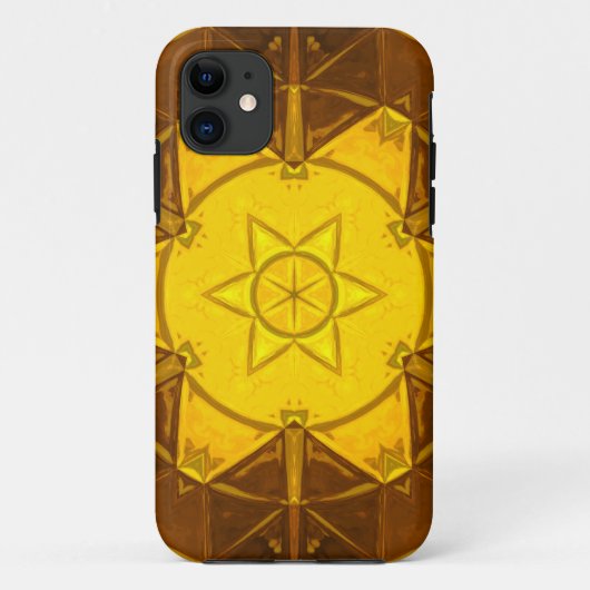 Mosaic Kaleidoscope Flower Yellow Case-Mate iPhone Case (Achterkant)