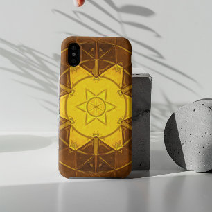 Mosaic Kaleidoscope Flower Yellow Case-Mate iPhone Case
